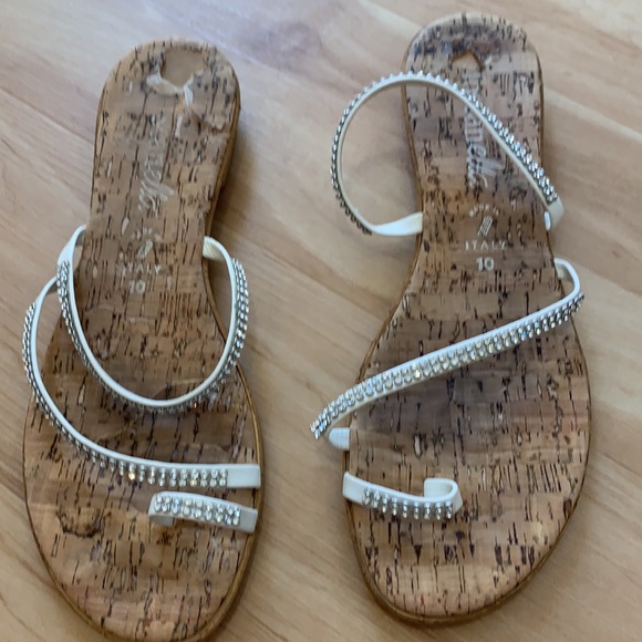 White Studded Sandals - Picture 2 of 7